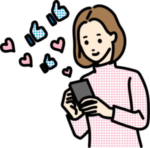 SNSでいいねを集める女性